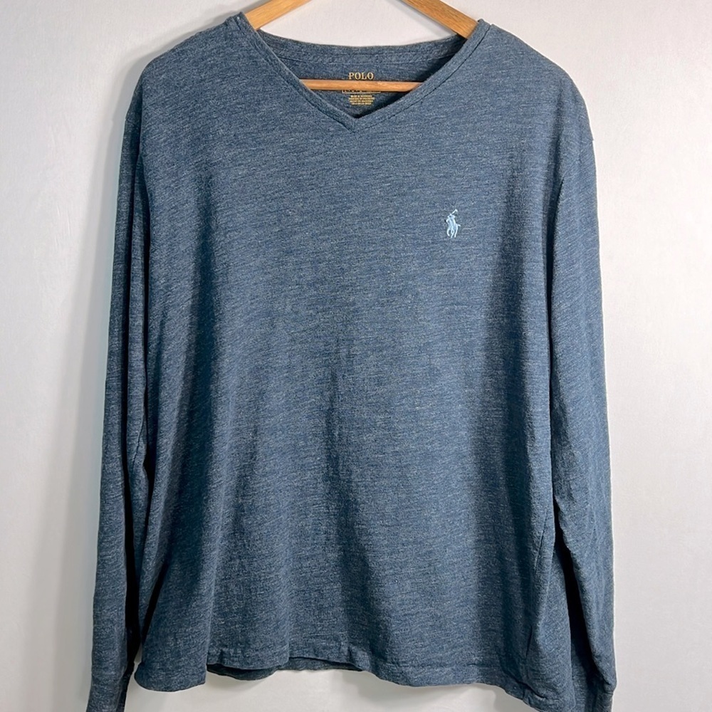 Polo by Ralph Lauren Long Sleeve Men's V-Neck Tee Shirt size L - Picture 2 of 8